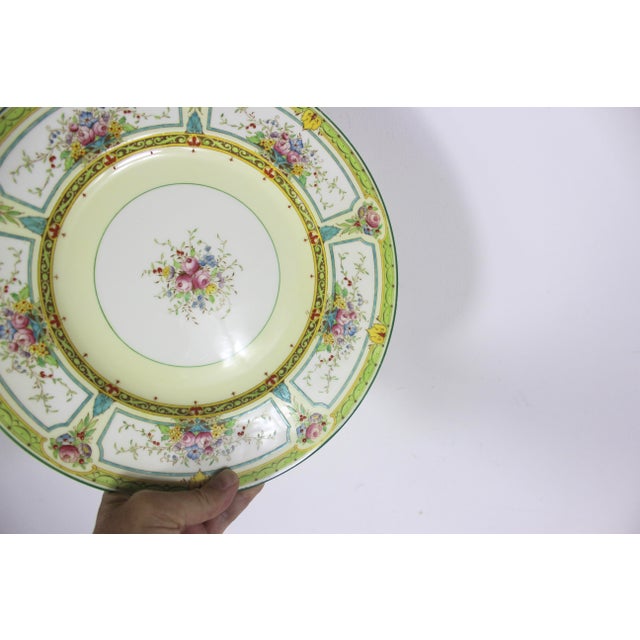 Antique Royal Worcester Z506 Dinner Plate With Green Edge 10.5” Plate England For Sale - Image 6 of 9
