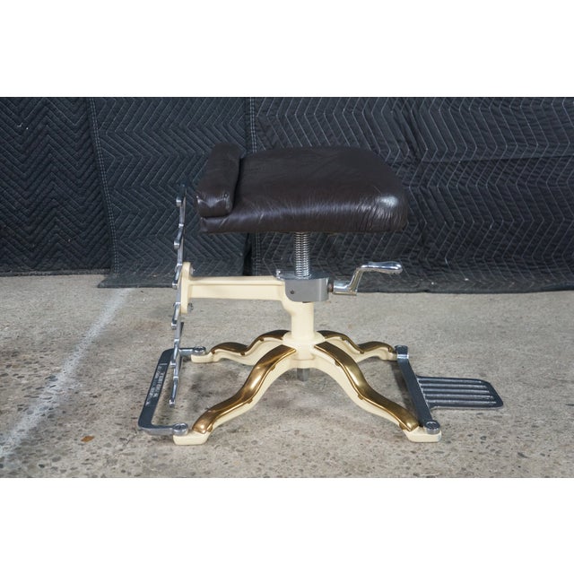 Industrial Mid-Century Shoe Store Salesman Fitting Exam Stool Adjustable Bench For Sale - Image 13 of 18