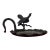 Antique Early 20th Century American Arts & Crafts Bronzed Iron Turkey Bird Card Tray For Sale