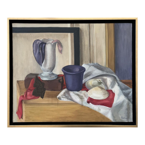 Padwa Framed Oil Painting on Canvas Still Life With Vases
