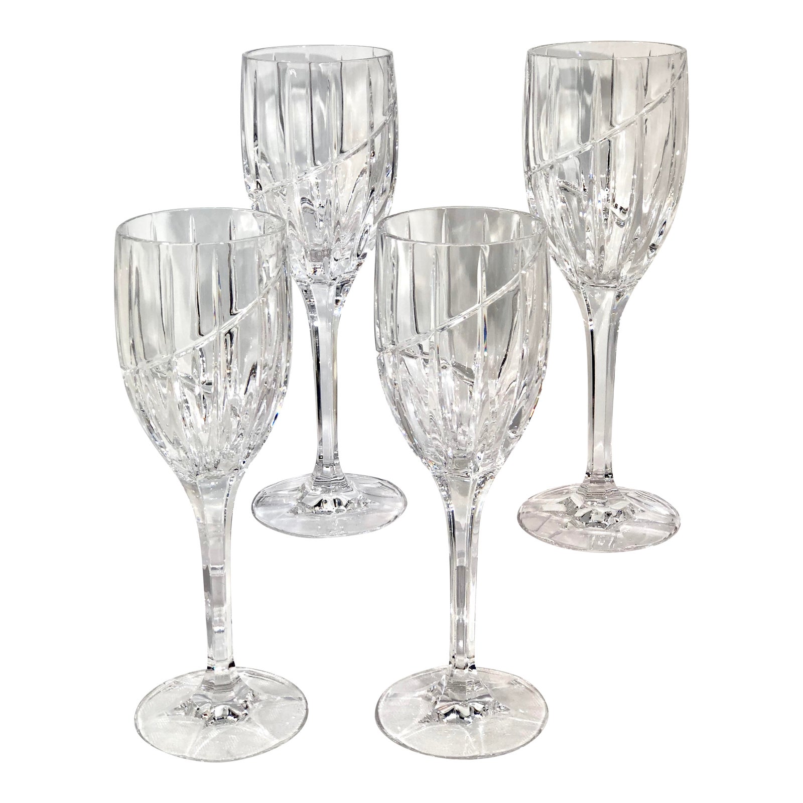 Mikasa Uptown Vintage Crystal Water Glasses Set of 4 Chairish