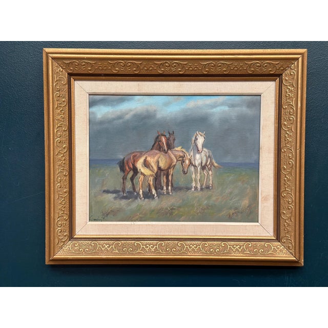 Swedish Artist, Horses, 1960s, Oil on Canvas, Framed For Sale - Image 6 of 13