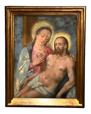 Oil on Board of Mary Magdalene and Jesus