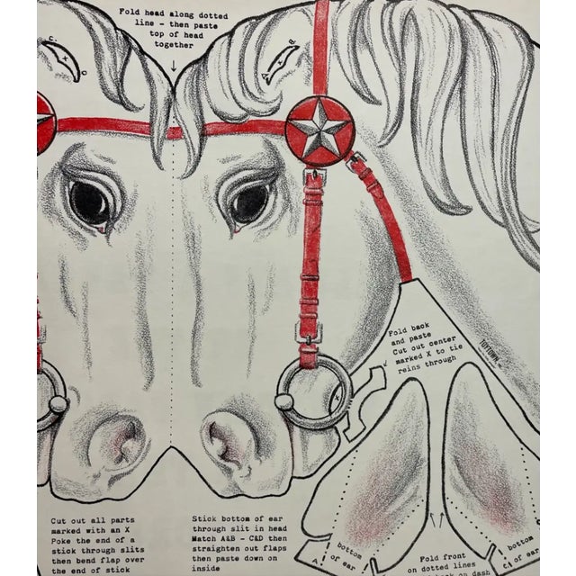 Mid-Century Modern 1950s Hobby Horse Folding Lithograph For Sale - Image 3 of 4
