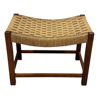 Plaited Cord Seat Stool, 1950s For Sale