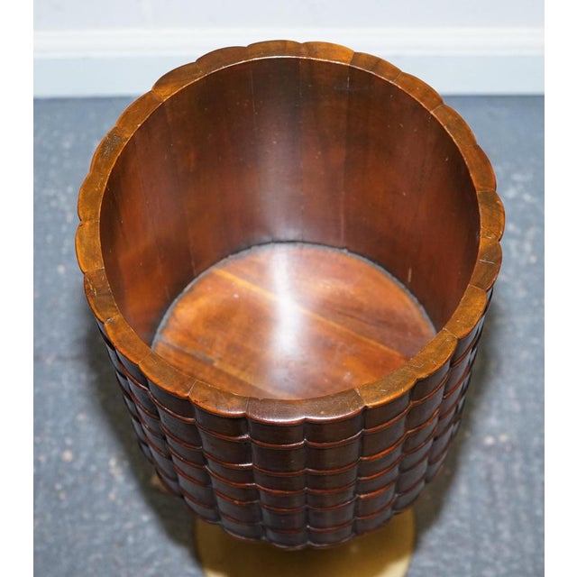 Vintage Theodore Alexander Leather Faux Book Waste Basket Office Bin For Sale - Image 4 of 10