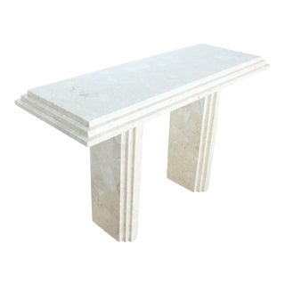 Vintage Travertine Console Table For Sale