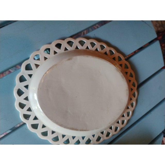 Mid 18th Century Georgian Cream Ware Reticulated Basket With Underdish For Sale - Image 9 of 10