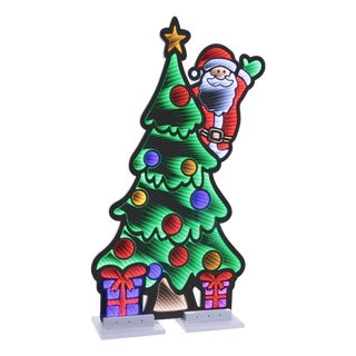 Santa and Christmas Tree Ekkolight 48"H For Sale