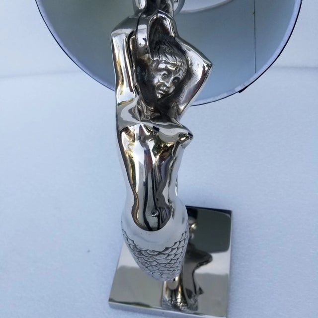 1960s Nickel Plated Bronze Mermaid Sconces - a Pair For Sale - Image 5 of 13