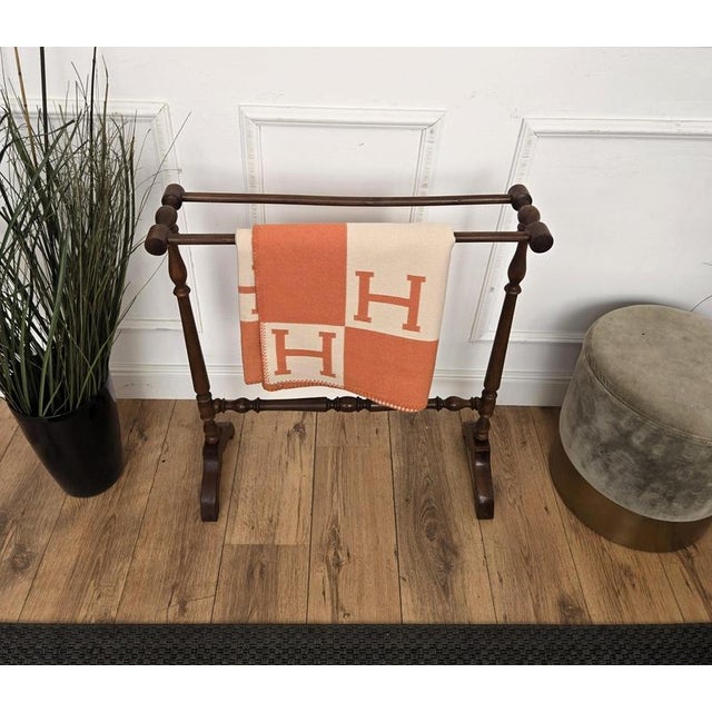 Antique Italian Walnut Towel Rack Rail with Carved Legs, 1890s For Sale - Image 4 of 8