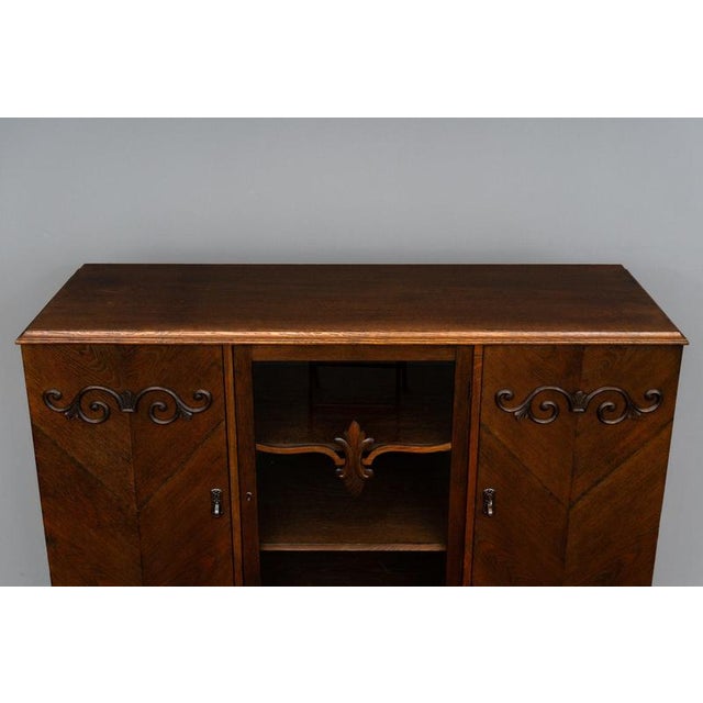 Wood Art Nouveau Sideboard in Oak, Late 20th Century For Sale - Image 7 of 18