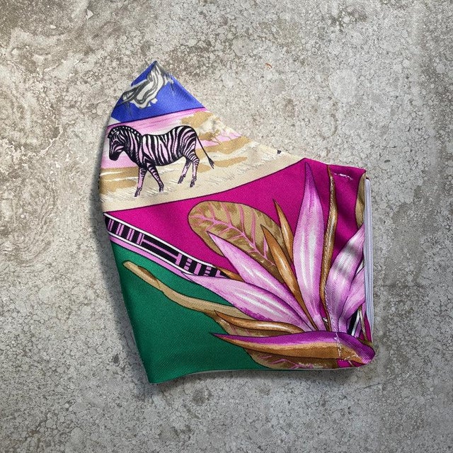 Contemporary Hermes Vintage Tropiques Silk Scarf Face Covering For Sale - Image 3 of 8