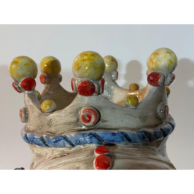 Sicilian Ceramic Heads from Caltagirone, Set of 2 For Sale - Image 10 of 18