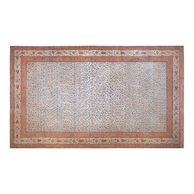 Oversized 1920s Indian Agra Rug For Sale