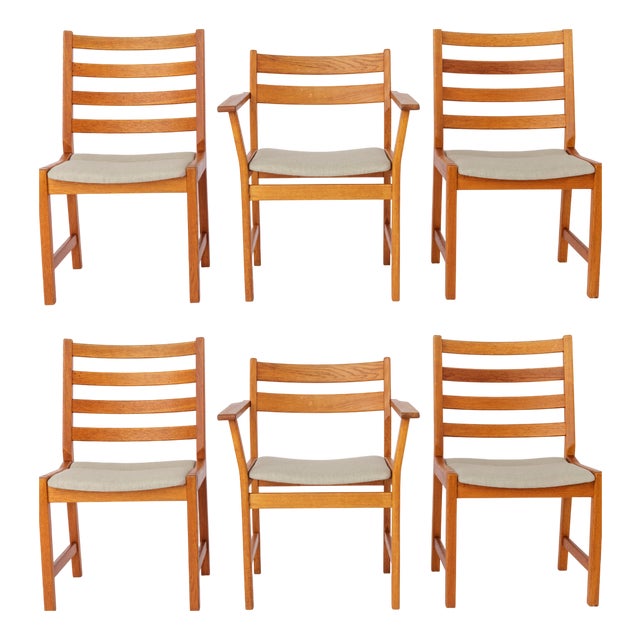Vintage Oak Dining Chairs by Kurt Østervig for KP Møbler, 1960s, Set of 6 For Sale