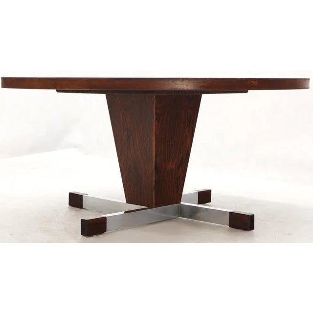 Danish Mid-Century Modern art tile top large round coffee table. This item includes restricted materials and can not be...