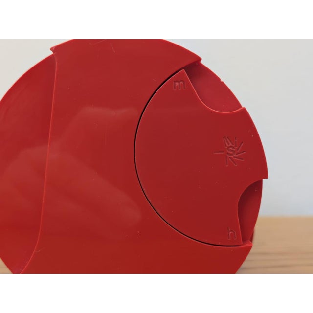 Orange-Red Clock with Digit 3 Tuning Forks from Solari Udine, Italy, 1966 For Sale - Image 10 of 13