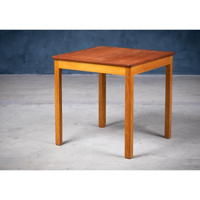 Wood Danish Side Table in Teak and Oak, 1960s For Sale - Image 7 of 7