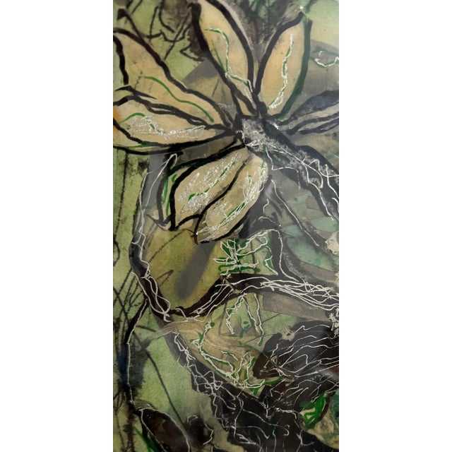 2000 - 2009 Mira Lehr, Eco Feminist Mixed Media Botanic Painting Mira Lehr Miami Abstract Expressionist, c.2008-2009 For Sale - Image 5 of 8