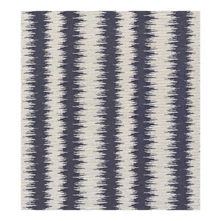 1.8 Yards Scalamandre Konya Ikat Stripe Indigo For Sale
