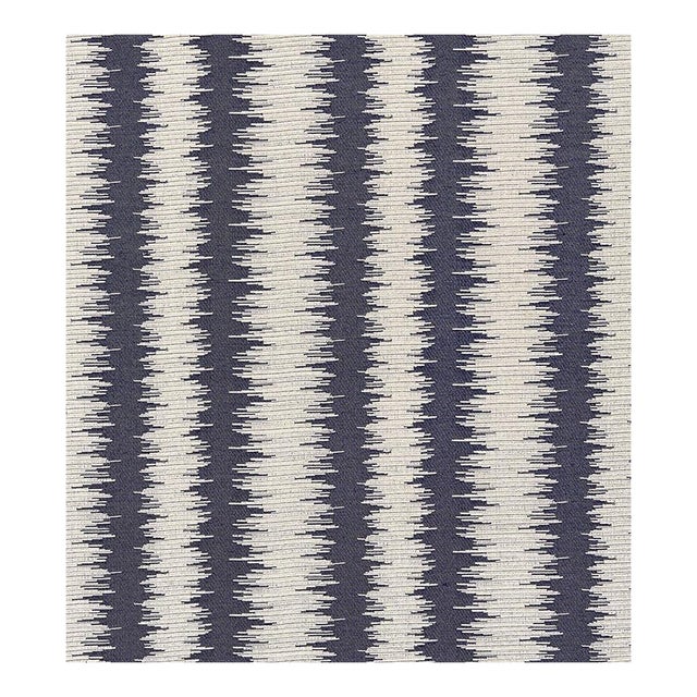 1.8 Yards Scalamandre Konya Ikat Stripe Indigo For Sale