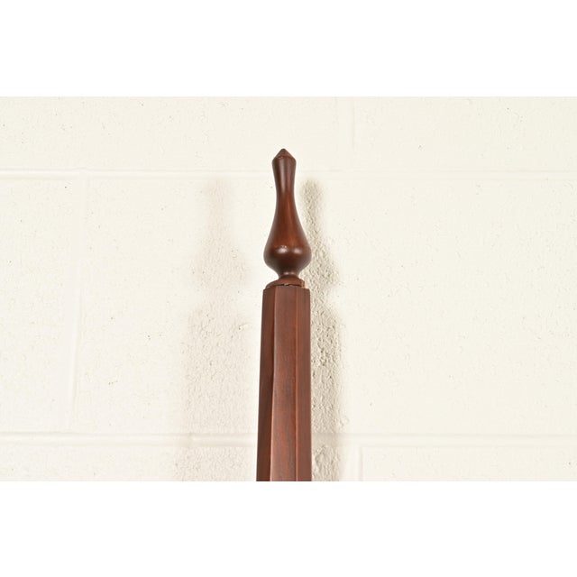 Brown Baker Furniture Style Federal Carved Walnut Twin Size Poster Beds, Pair For Sale - Image 8 of 10