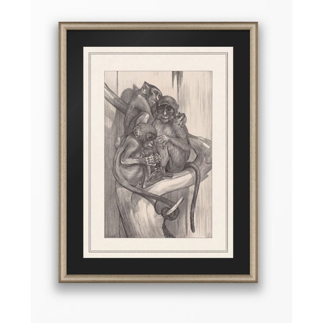 Atelier Aria Lumae Theo Van Hoytema Three Monkeys Art Nouveau Restored Gallery Board Print 16 X 24 on Archival Hahnemuhle German Etching Paper For Sale - Image 10 of 14