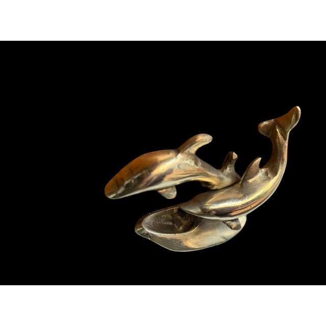 Handmade Brass Dolphin Desk Sculpture For Sale - Image 9 of 9