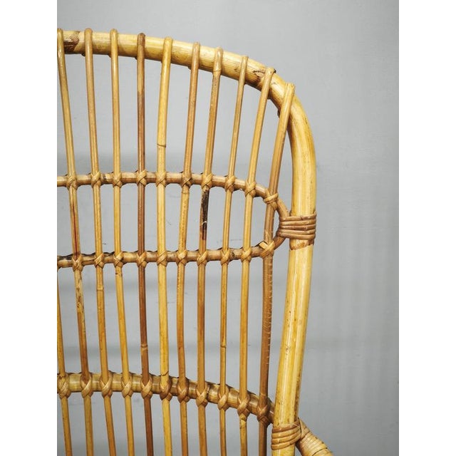 Vintage Italian Rattan Lounge Chair by Tito Agnoli, 1950s For Sale - Image 8 of 16