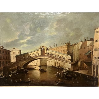 Venice Grand Canal, Italy, Oil on Canvas, 19th Century For Sale