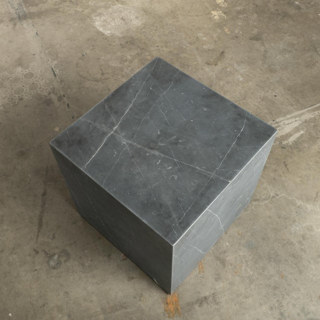 Stone Restoration Hardware Marble Cube Occasional End Side Table For Sale - Image 7 of 11