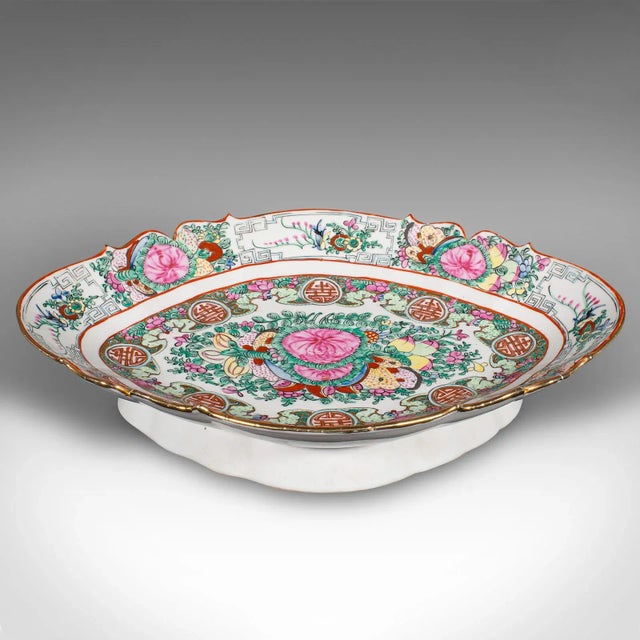 This is an antique cantaloupe serving dish. A Chinese, ceramic decorative fruit bowl, dating to the late Victorian period,...