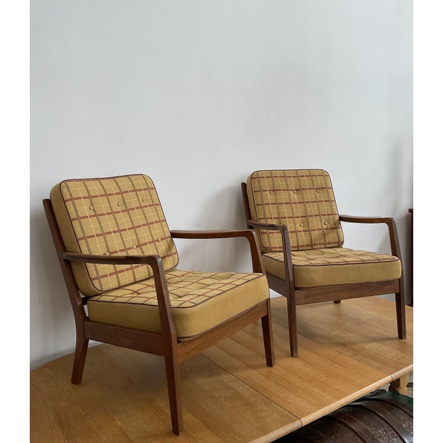 Wood Pair of Mid-Century Modern Ole Wanscher Danish Armchairs For Sale - Image 7 of 18