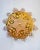 Statement Vintage Gold Brass & Hand-Painted Pink Cut Crystal Mandala Flush Mount Chandelier Make an unforgettable...