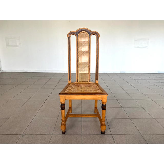 French Farmhouse Style Oak Cane Dining Chairs Set of 6 Chairish