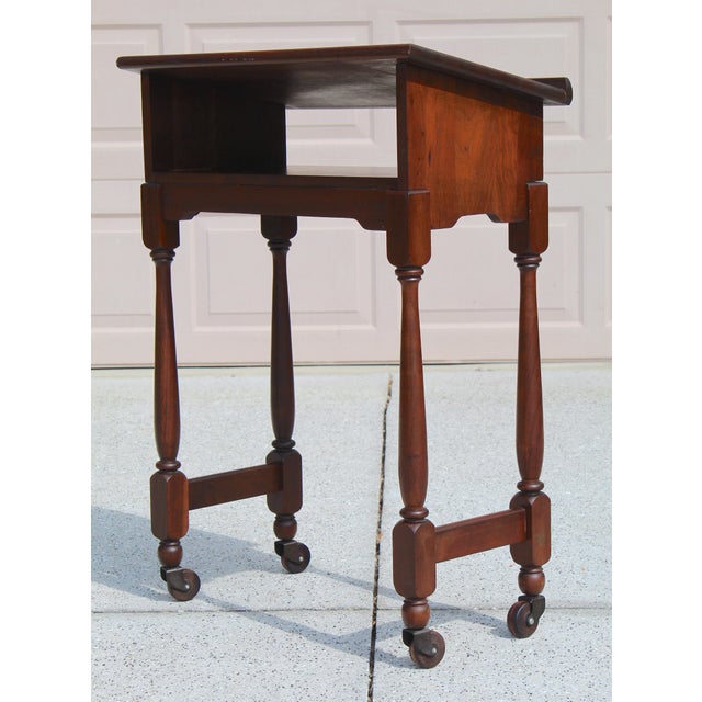 Antique Colonial Revival Walnut Lectern | Bible / Dictionary Stand | Rolling Book or Music Stand | 33” H For Sale In Naples, FL - Image 6 of 14