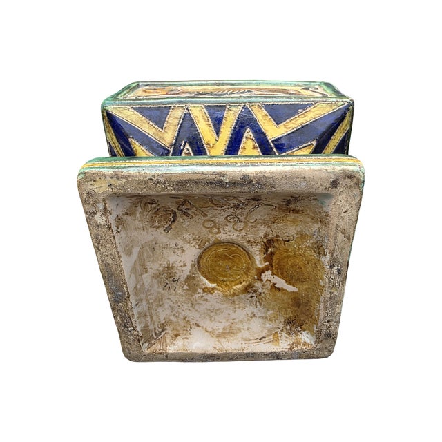 Ceramic s.a.c.a. Sesto Fiorentino Italian Majolica Architectural Vase With Dragons & Tigers, C. 1930–1950 For Sale - Image 7 of 11