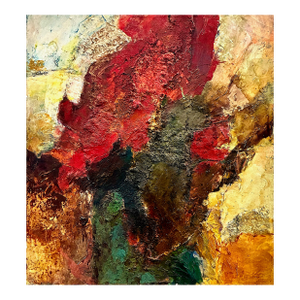 Abstract Expressionism in a Mid-Century Modern Impasto Painting