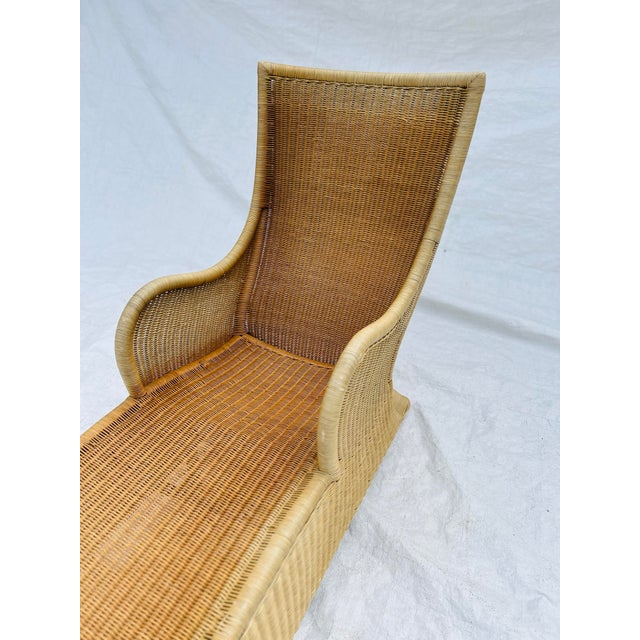 Brown Contemporary Lloyd Flanders Wicker Patio Chaise, Attributed For Sale - Image 8 of 8