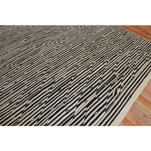 Persian Late 20th Century Zebra Like Motif Modern Persian Kilim - 8'4" x 11'4" For Sale - Image 3 of 6