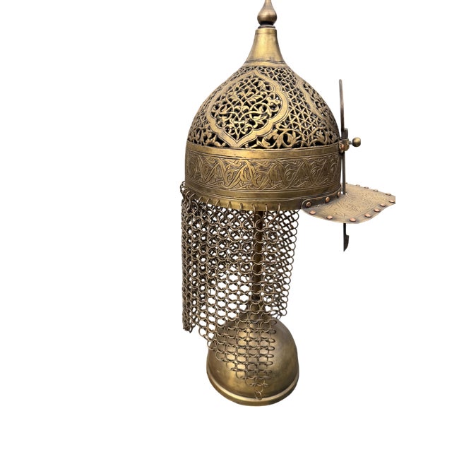 Engraved Brass Warrior Helmet For Sale - Image 9 of 13