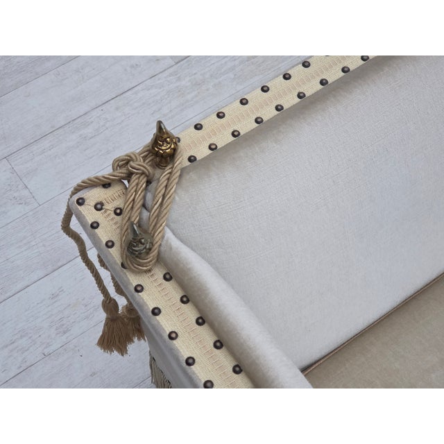 1970s Danish 2-Seater Drop Arm Spanish Sofa in Velour, 1970s For Sale - Image 5 of 18