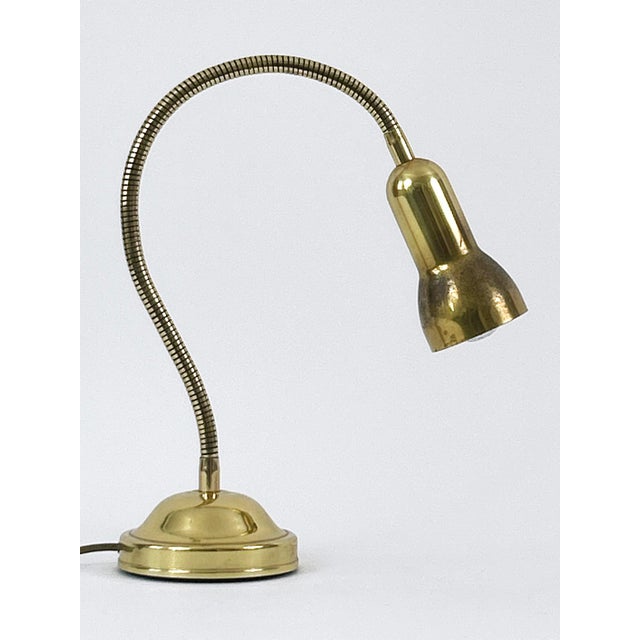 Mid-Century Modern Gooseneck Brass Table Lamp, Germany, 1970s For Sale - Image 9 of 18