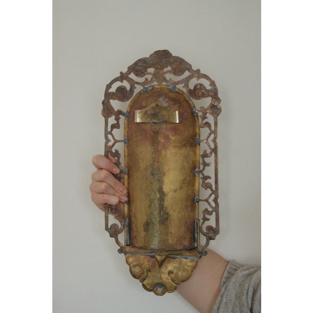 Antique Swedish Arts & Craft Copper & Brass Sconces, Set of 2 For Sale - Image 6 of 16