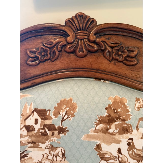 French Provincial Late 20th Century Drexel Upholstered Wood Twin Headboards, a Pair For Sale - Image 3 of 10
