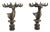 Pair of Deer Buck Heads Lamp Finials For Sale