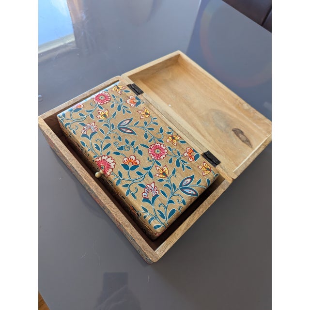 One box fits in the otherwise both are identical. Jacobian flower pattern with gold tone nob. In great condition. These...