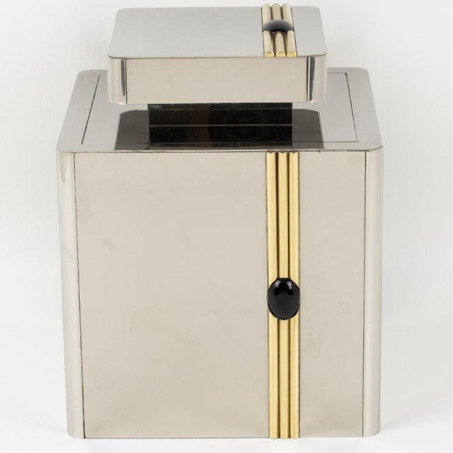 Romeo Rega Barware Brass and Chrome Ice Bucket Cooler, Circa 1970 For Sale - Image 9 of 12