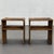 Pair of side tables or bedside tables from the 1960s-70s covered in woven wicker